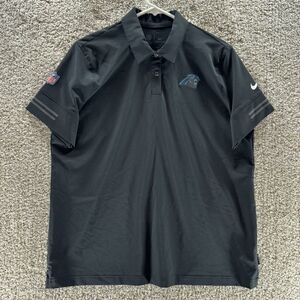 Carolina Panthers Polo Shirt Womens Extra Large Black NFL Football Nike On Field
